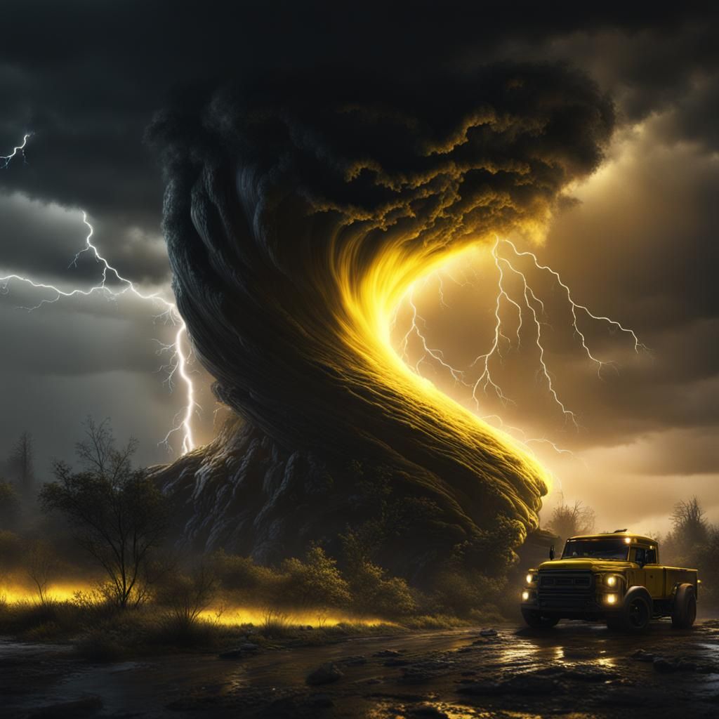 Dramatic Tornado Art in Striking Colors
