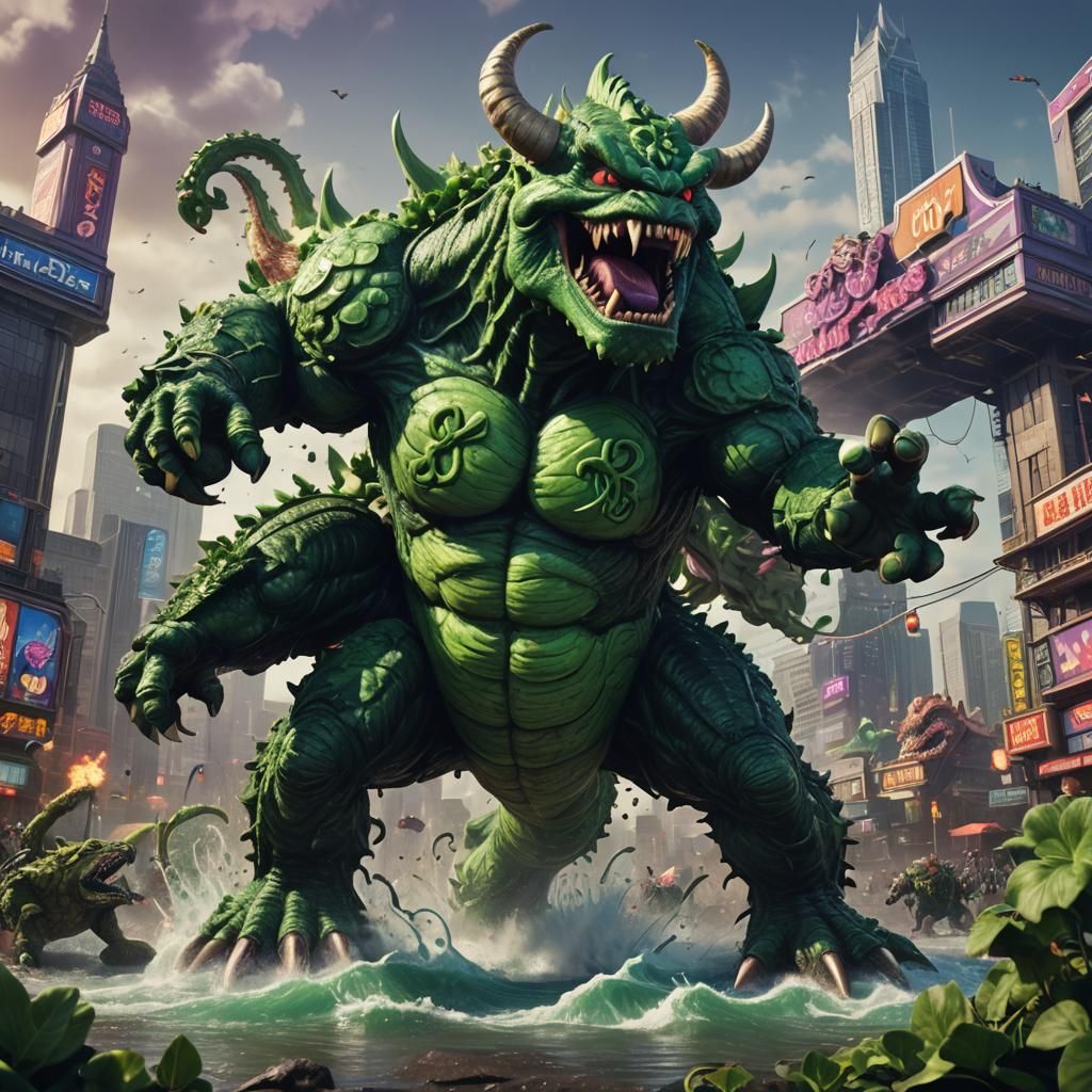 Epic Kaiju Battle: Shamrock Shake vs Grimace Shake