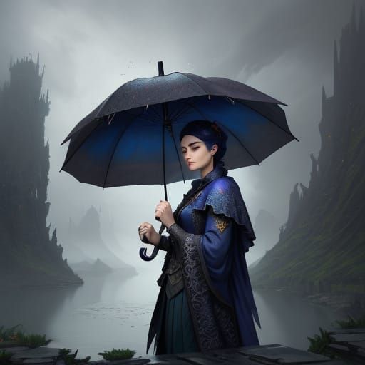 Umbrella of Pleasant Memories: Detailed Matte Painting