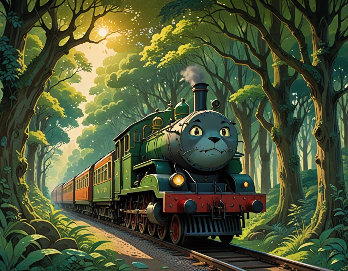Magical Totoro Train in Enchanting Forest