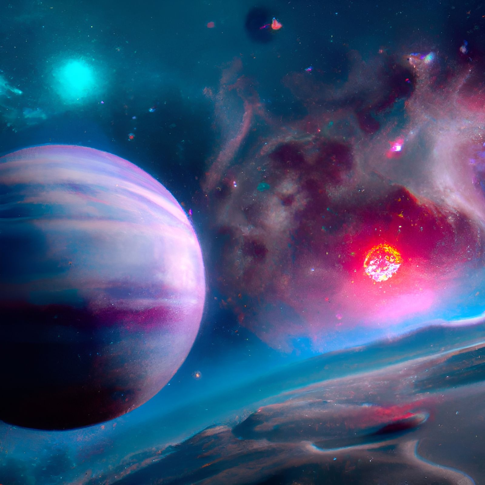 Hyperrealistic Planet in Space Concept Art