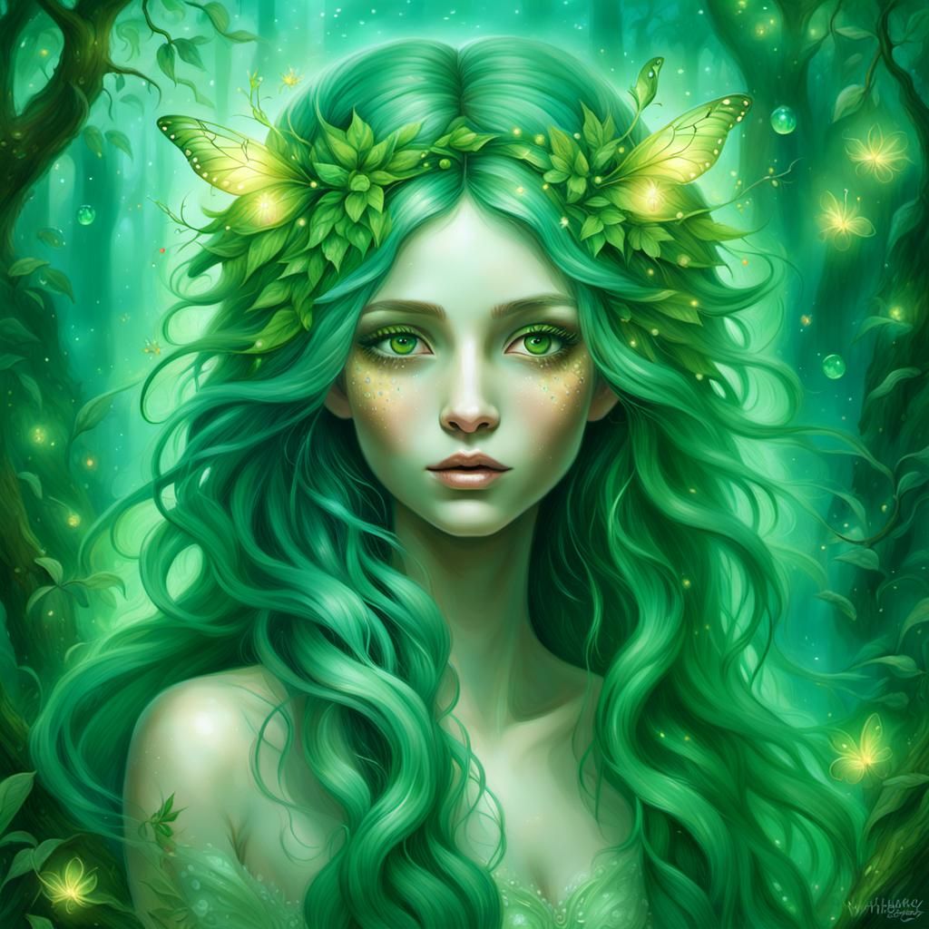 Forest Nymph Portrait in Magical Realism