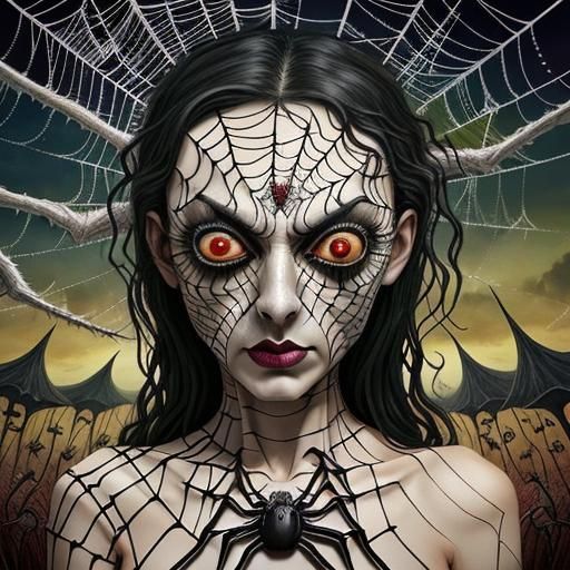 Surreal Spider Eye Pagan Portrait of Despair