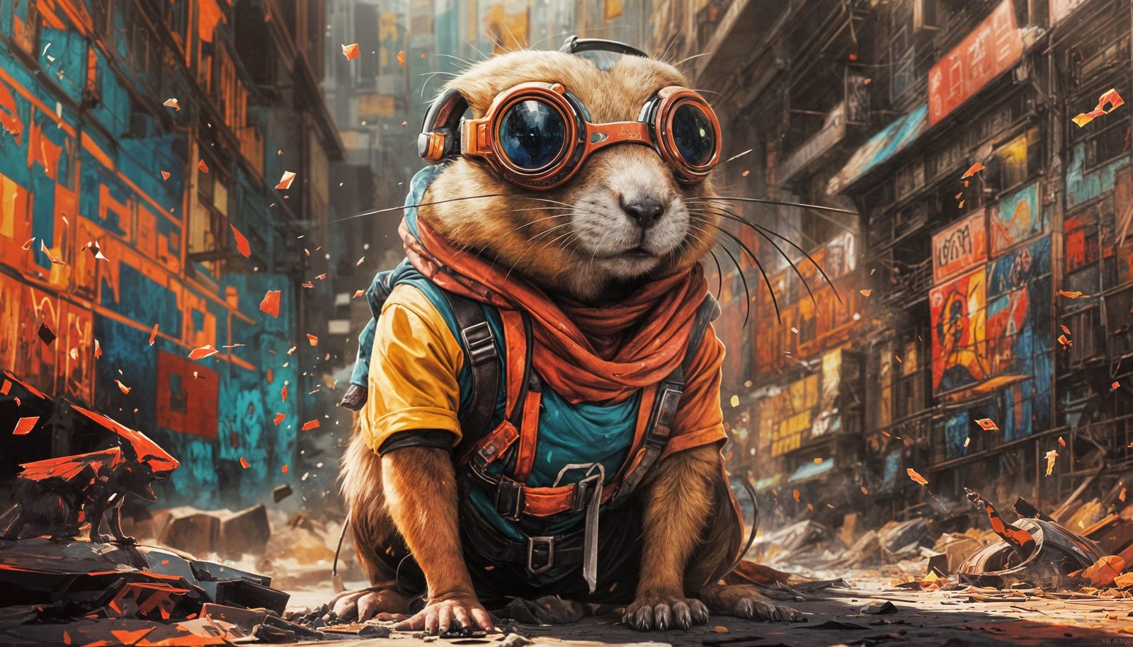 Vibrant Prairie Dog in Anime-Inspired 3D Art