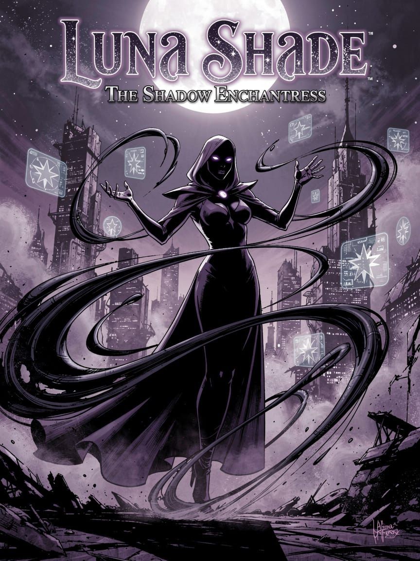 Luna Shade Comic Cover in Bill Sienkiewicz Style