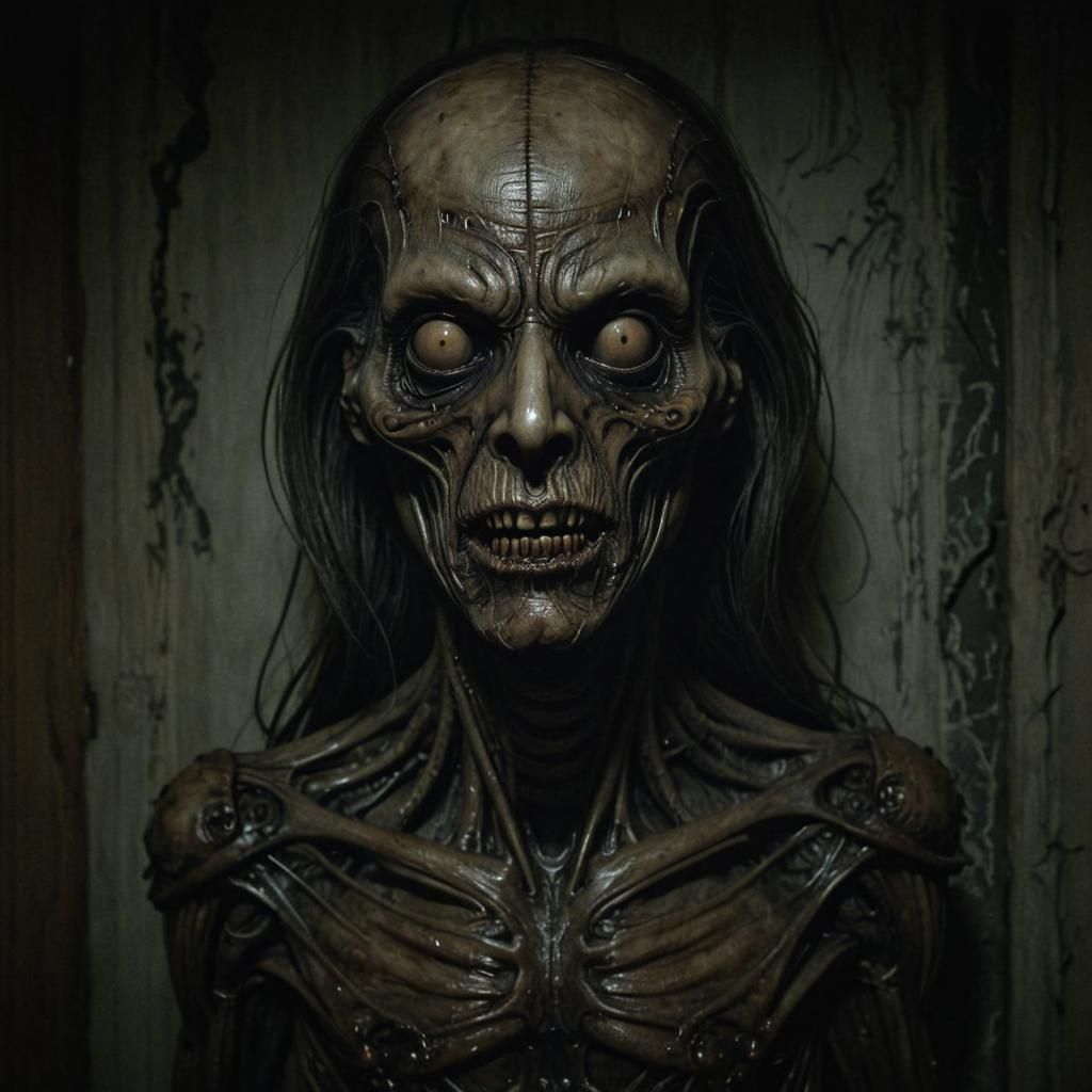 Terrifying Boogeyman Creature in Surreal Horror Style