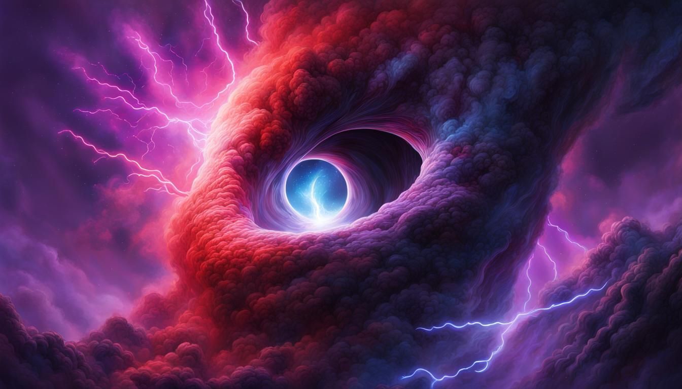 Hyperrealistic Black Hole Devouring Space with Nebulas