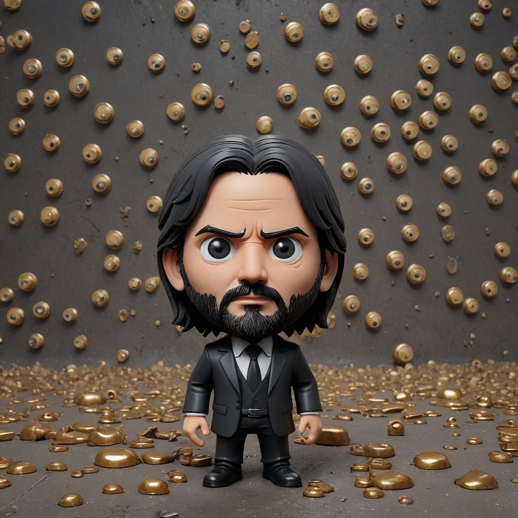 Bobblehead googly eyes John Wick