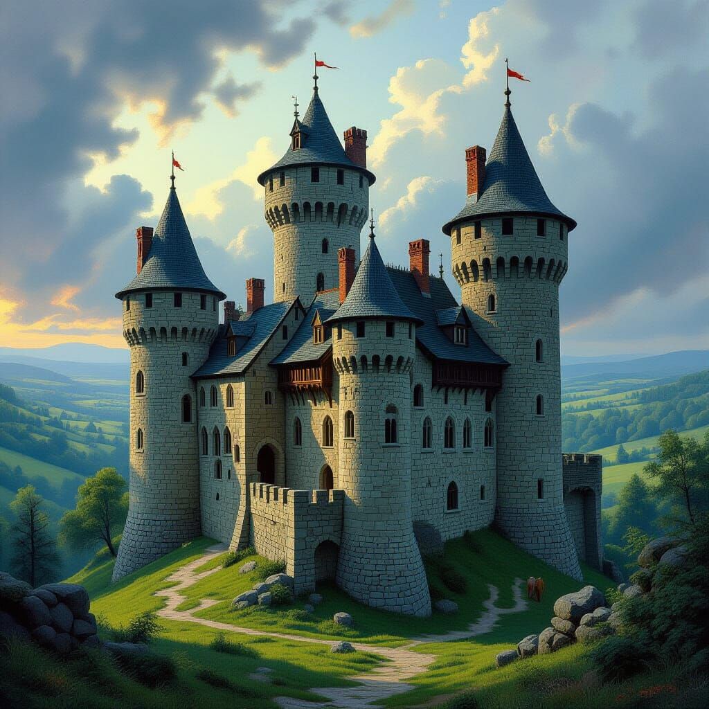 Medieval Castle in Romantic Style