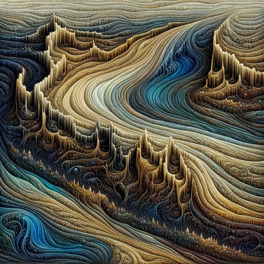 Terraformed Road Landmark in Spirograph Style