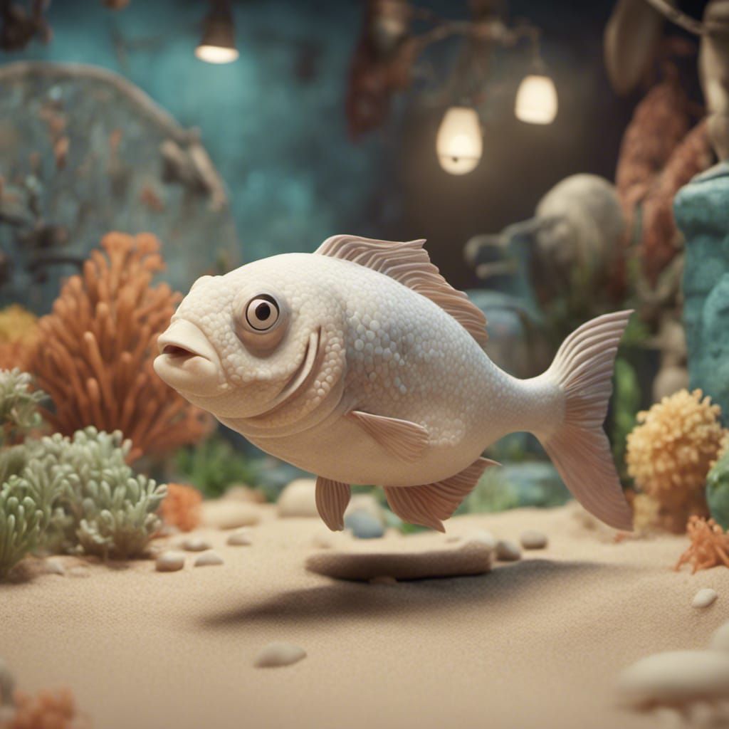 Smiling Pale Fish in Aardman Stop-Motion