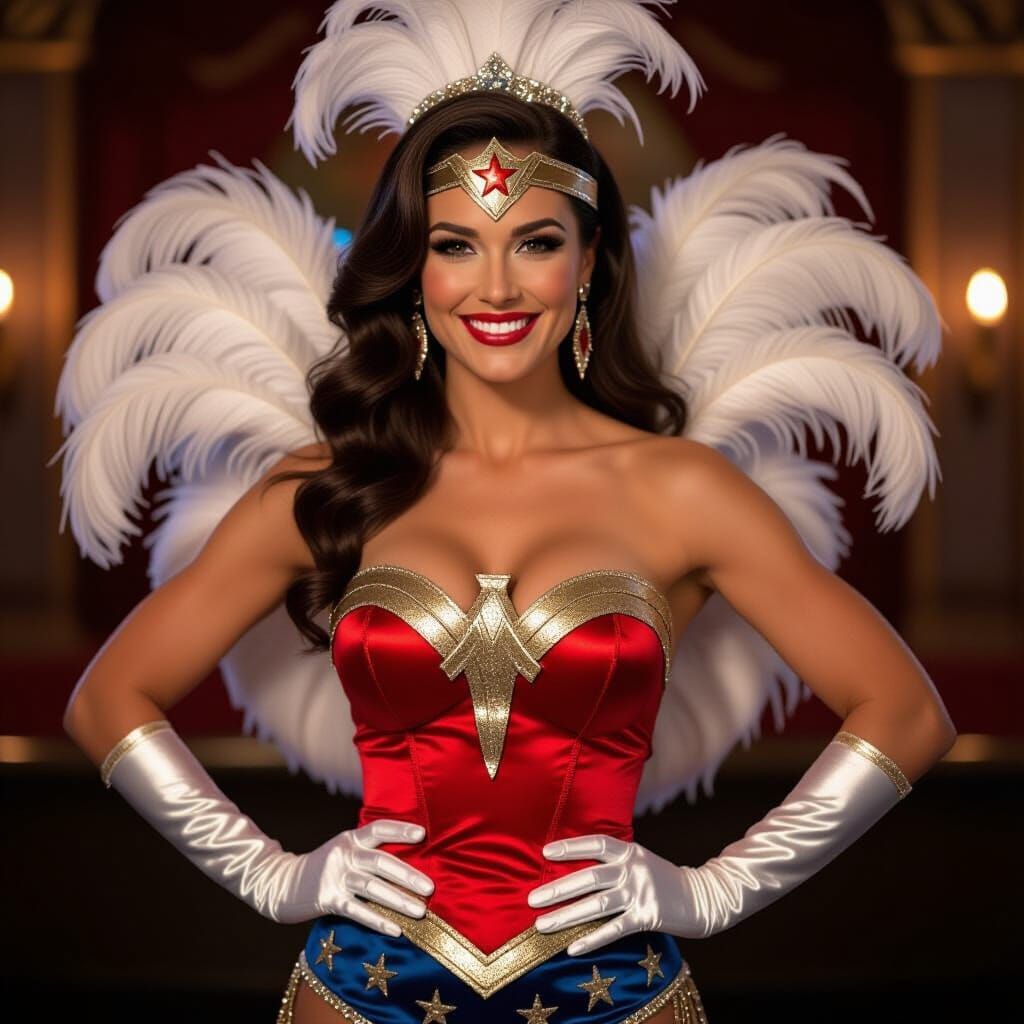 Wonder Woman as Las Vegas Showgirl in Cabaret
