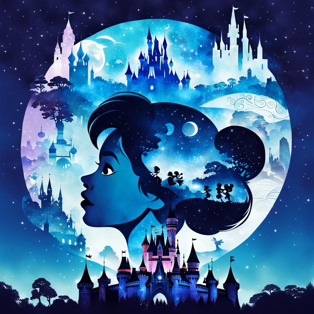 Disney Collage with Double Exposure Effect