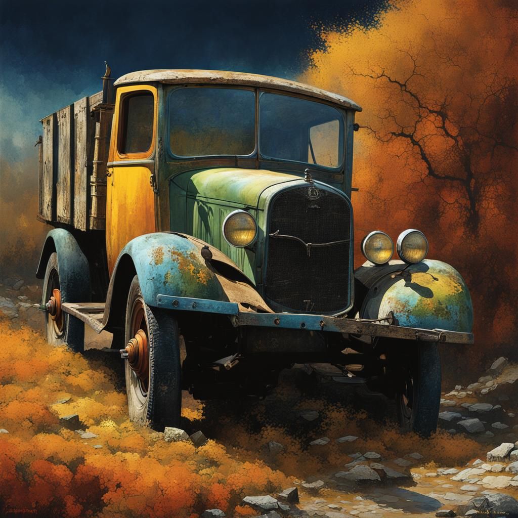 Distressed Texture Painting in Style of Moran