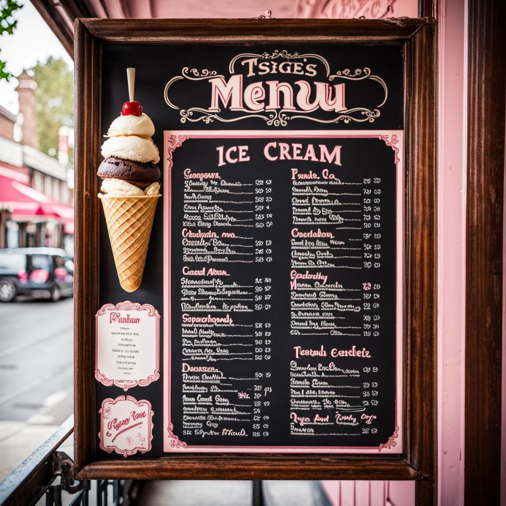 Vintage Ice Cream Parlor Menu Design