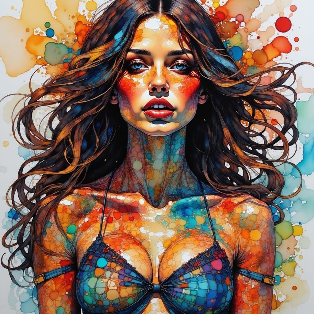 Pebble Portrait of a Beautiful Woman