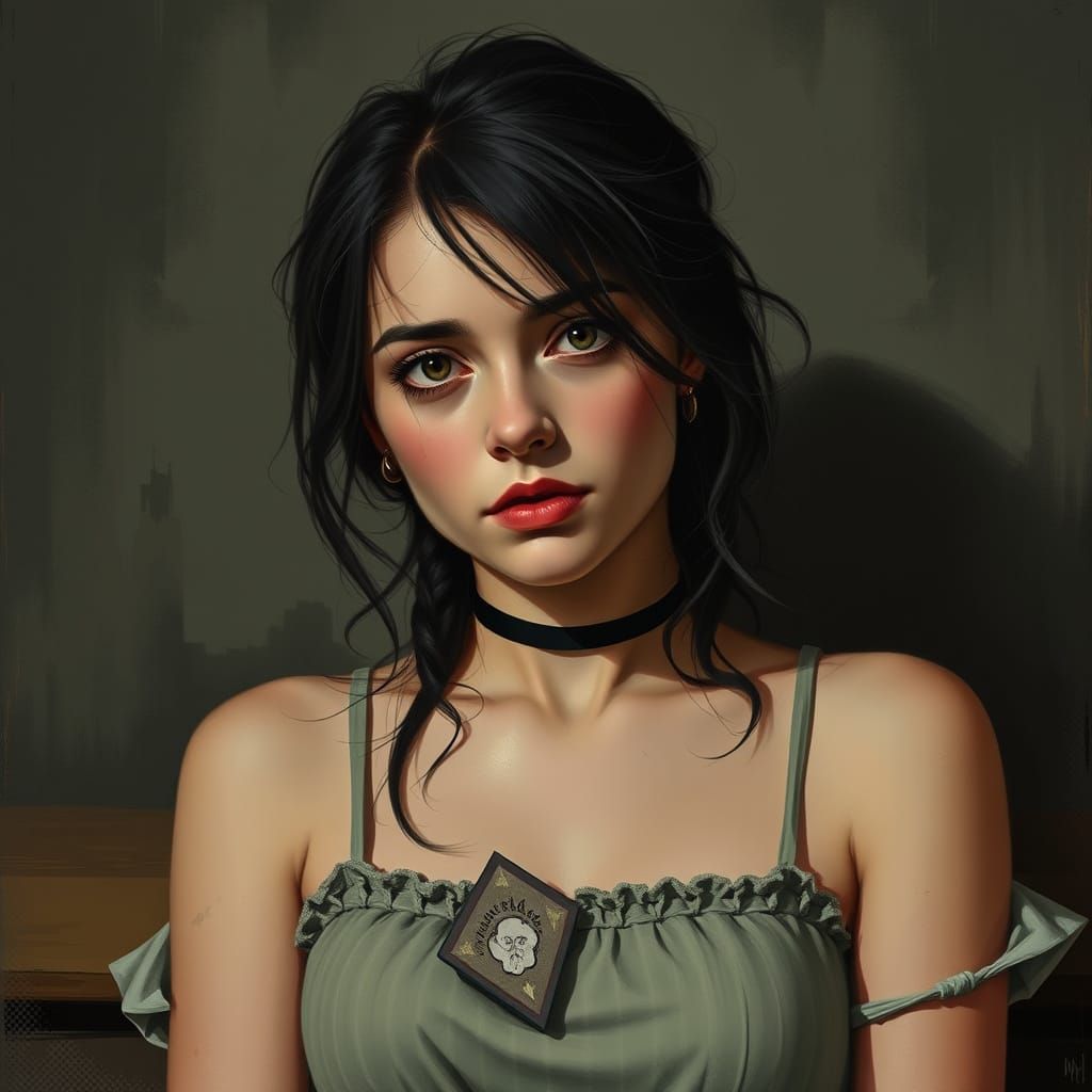 Brutal Girl with Writing