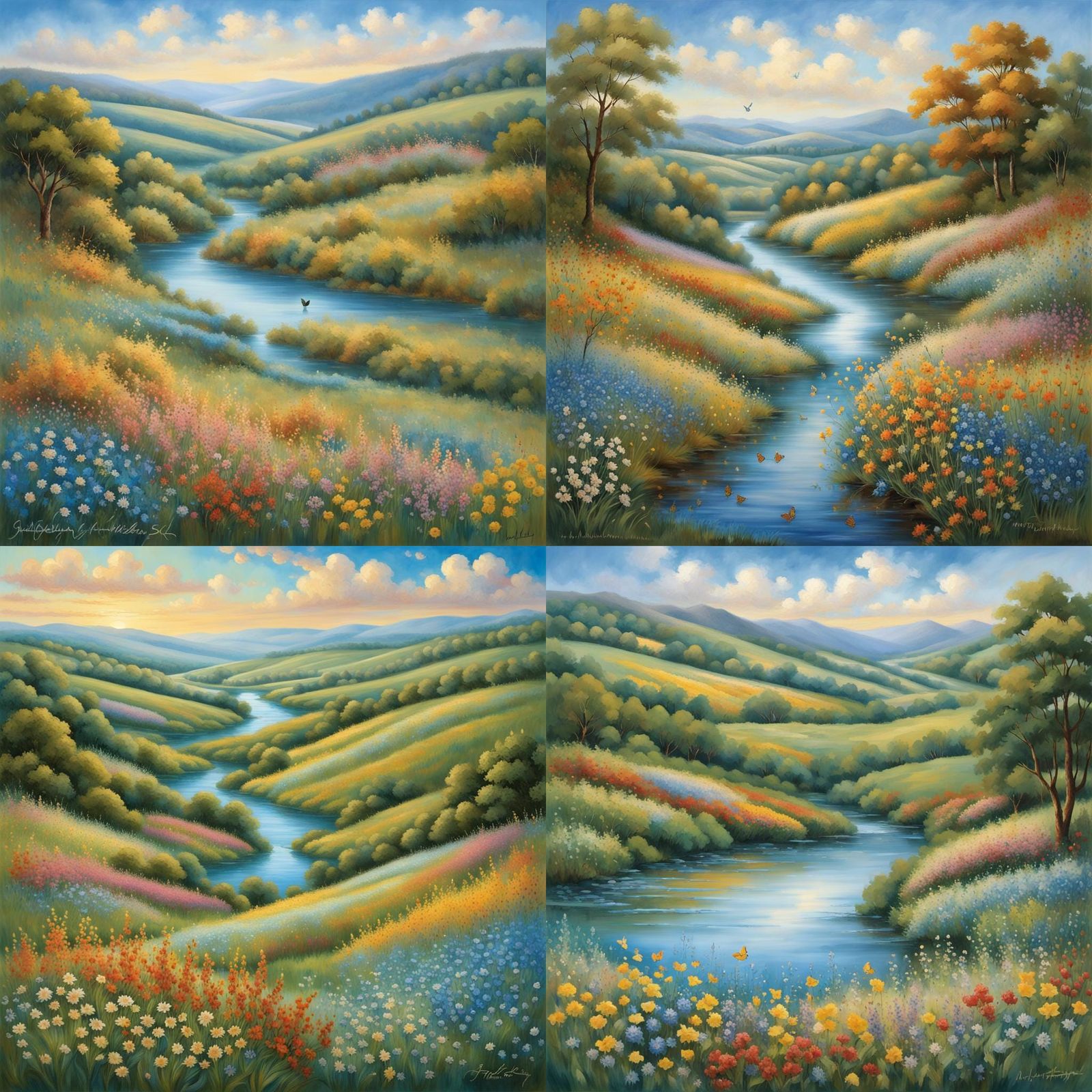 Rolling Hills and Wildflowers: A Matte Painting