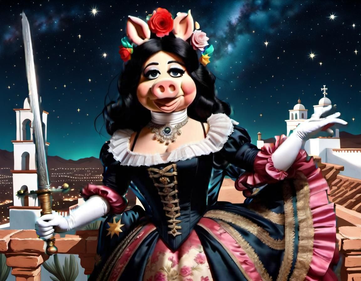 Woman Overlooking Los Angeles, Cartoonish 8k