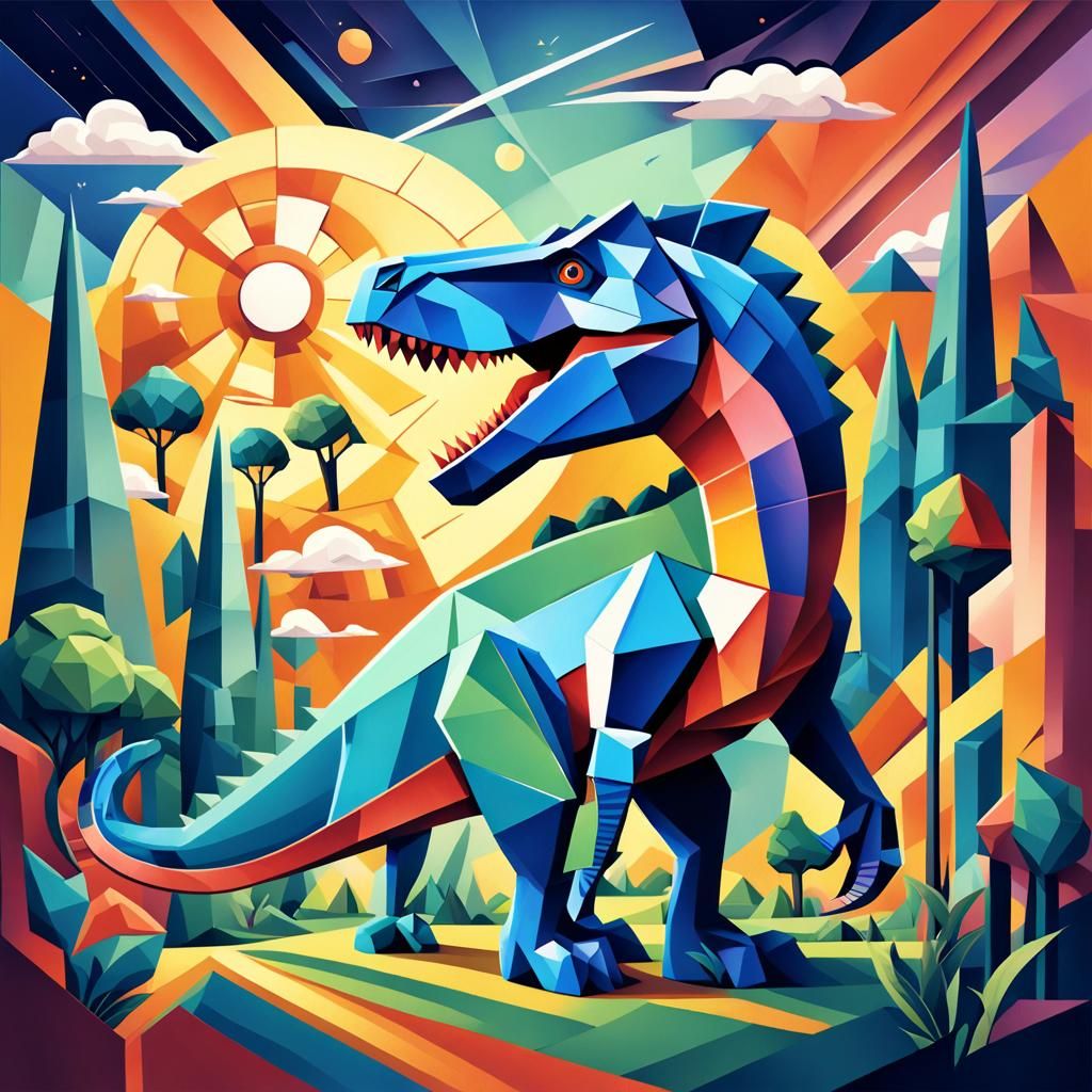 Comet Approaching Earth: A Cubist Painting