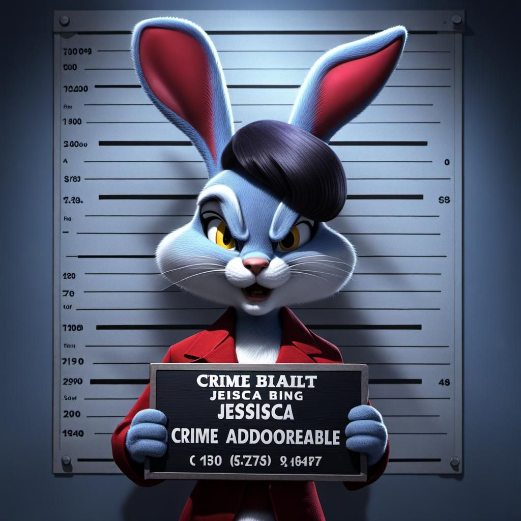 Jessica Rabbit Poses for Police Booking Photo
