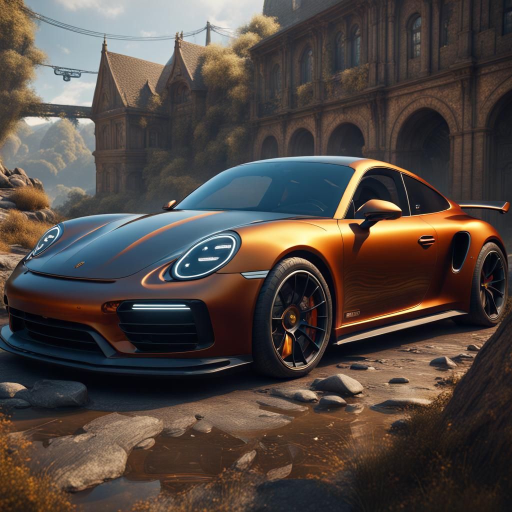 Detailed Matte Painting of a Porsche in 8K