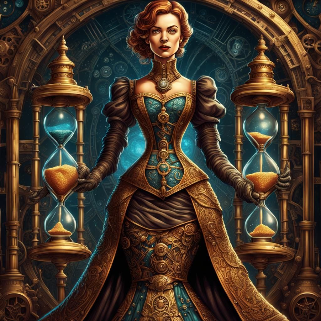 Steampunk Hourglass Woman in Vivid Colors