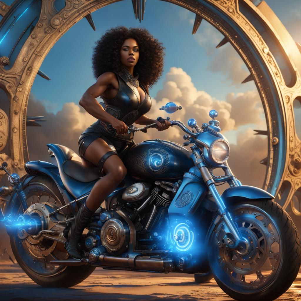 Black Woman Rides Thundercat: Fantasy Concept Art