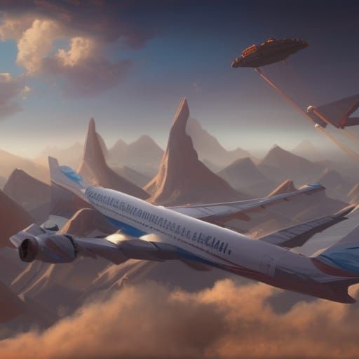 Biden's Africa Flight: Detailed Matte Painting