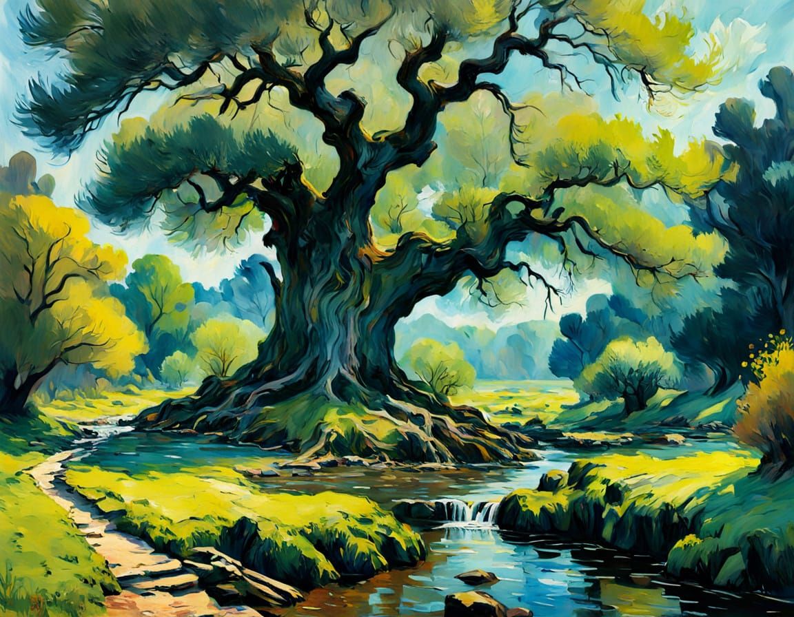 Moss-Covered Olive Tree Majesty