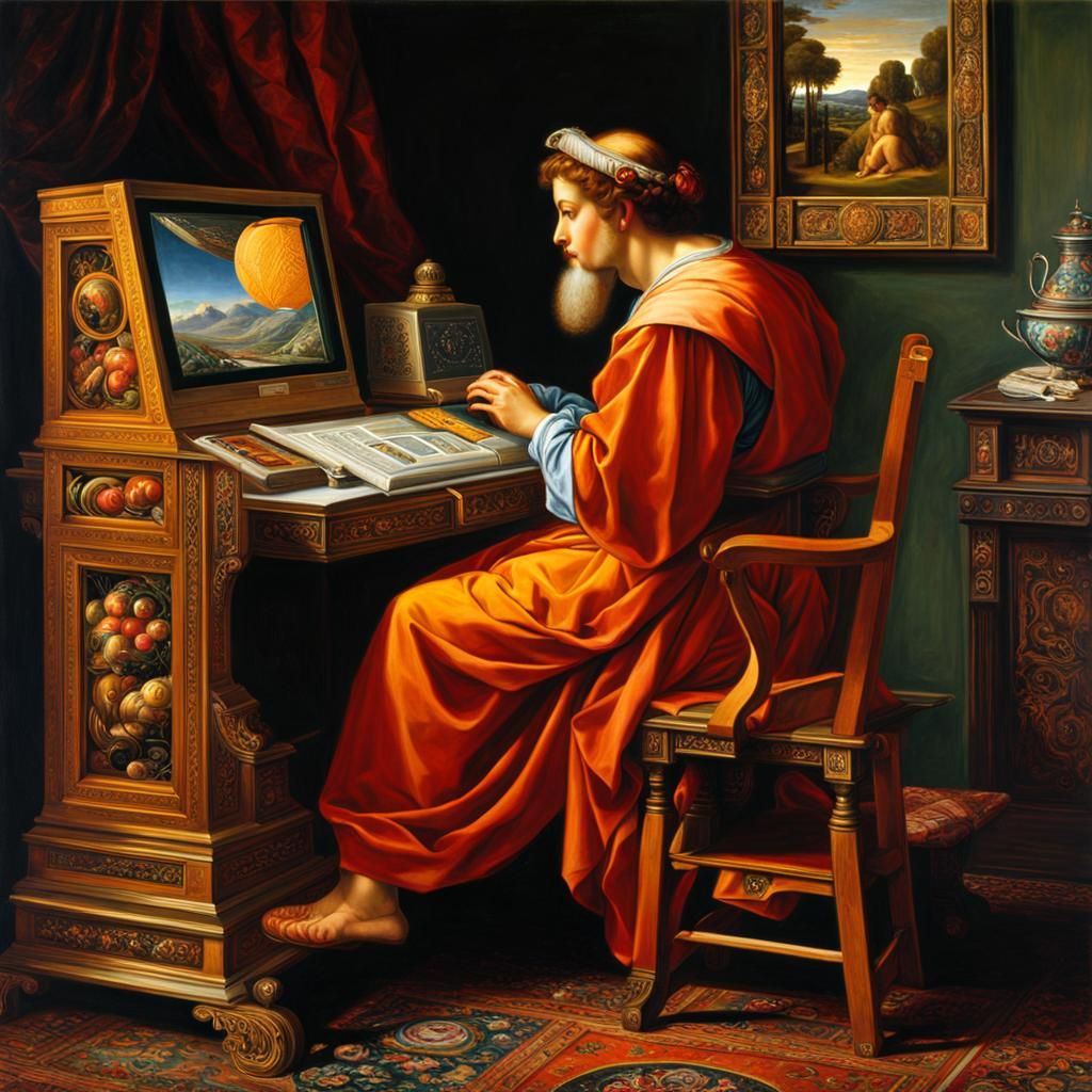 Renaissance Master Creates AI Art in Detailed Digital Painti...
