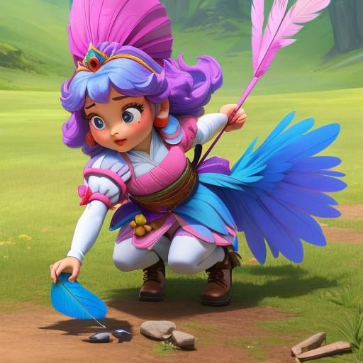 Humorous Image of Princess Lifting Feather