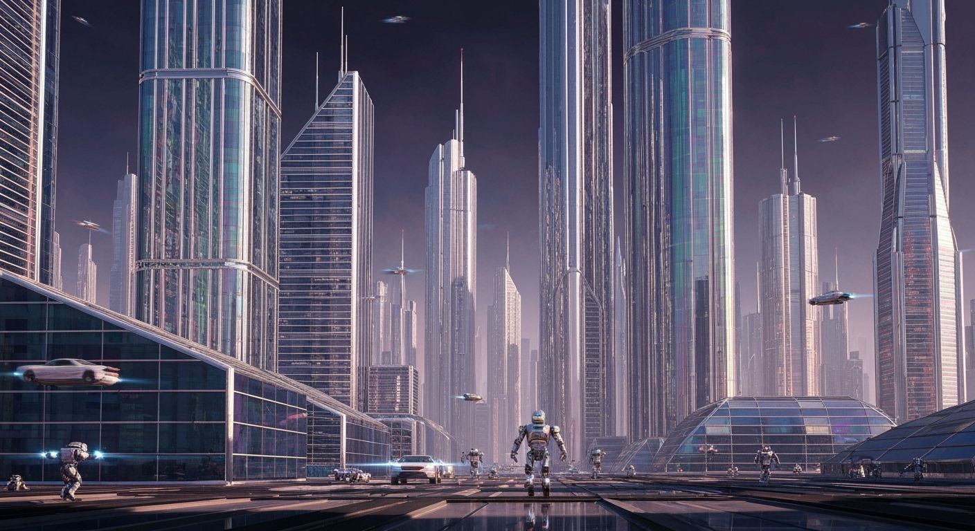 Mystical Underwater City Ruins as Oil Painting