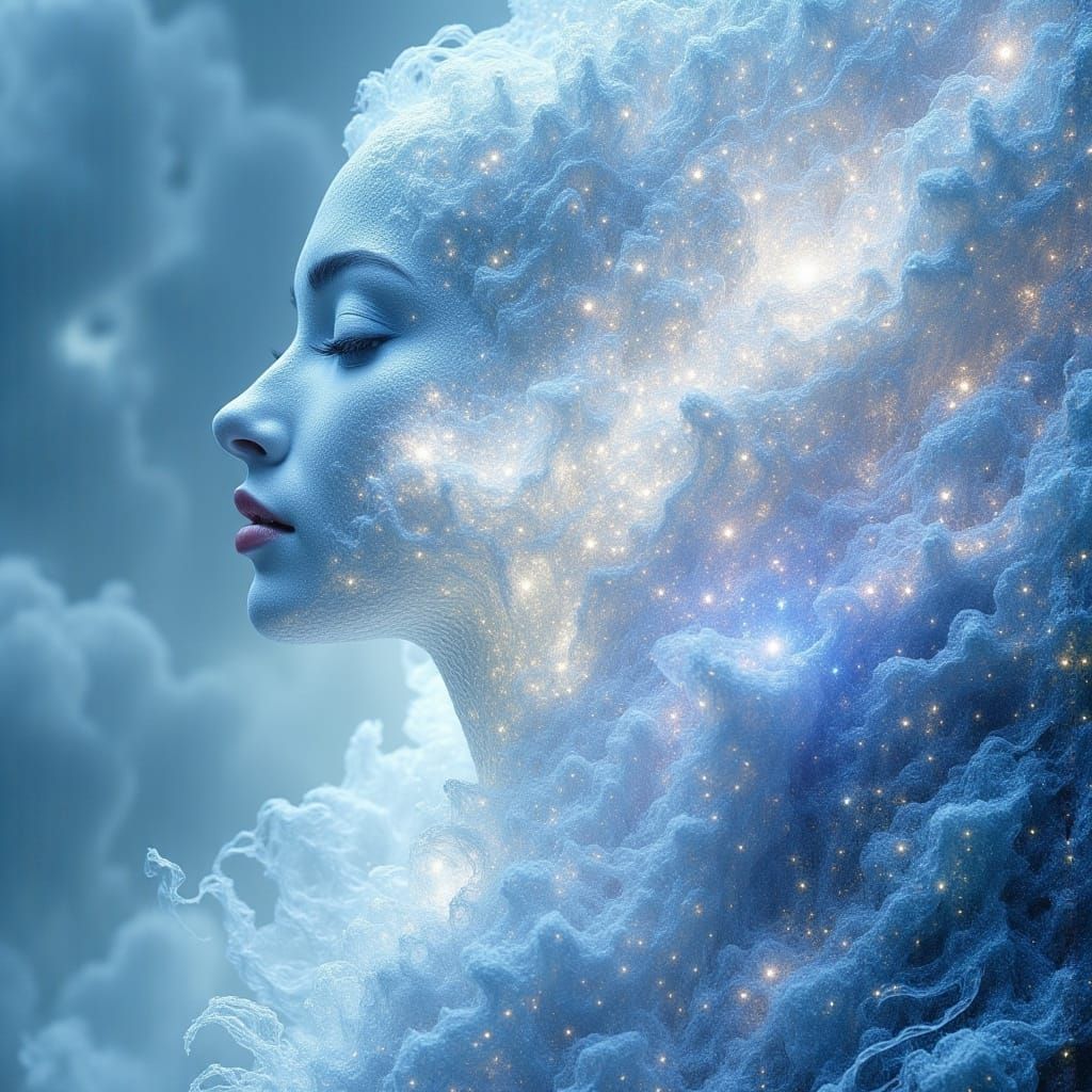 Ethereal Zephyr: Swirling Mist and Light