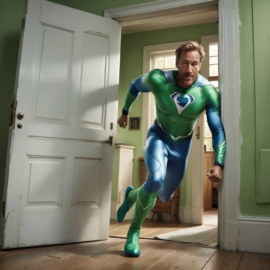 Superhero Action Scene in Vibrant Digital Art