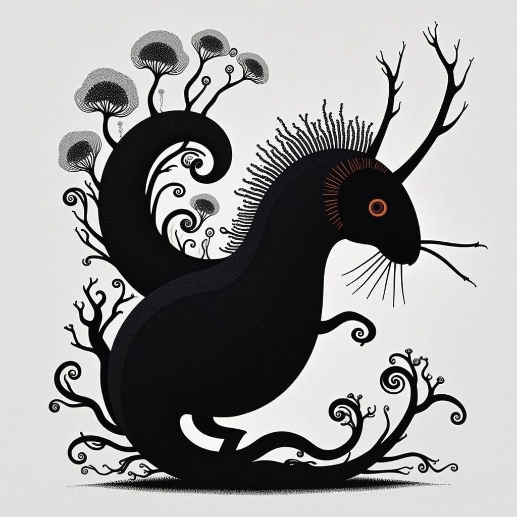 Whimsical Storybook Creature Illustration