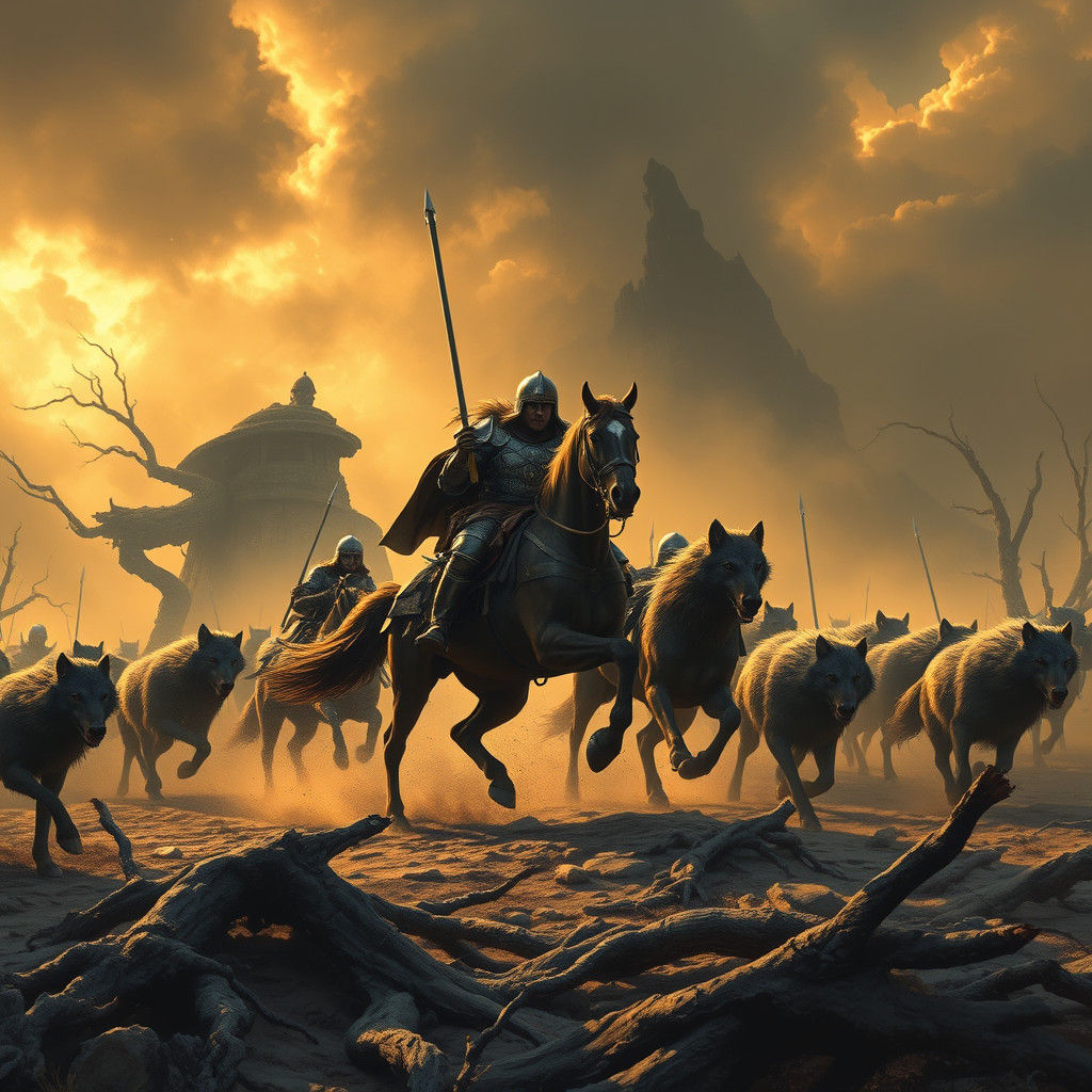 Rohirrim-Inspired Armored Warriors Charge into Battle
