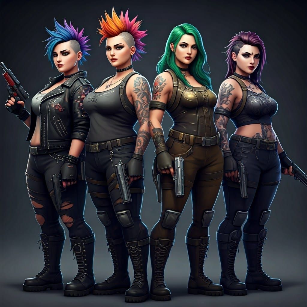 Plus-Size Women Warriors in Fortnite Style