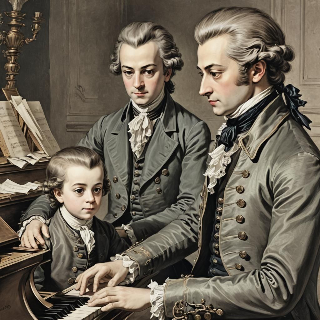 Young Mozart's Piano Lesson: A Generational Moment