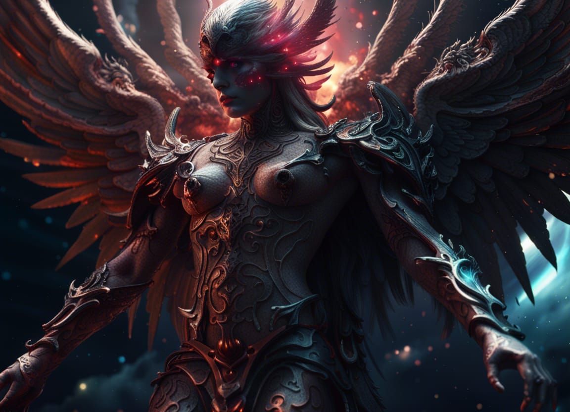 Cosmic Demon Angel Digital Matte Painting