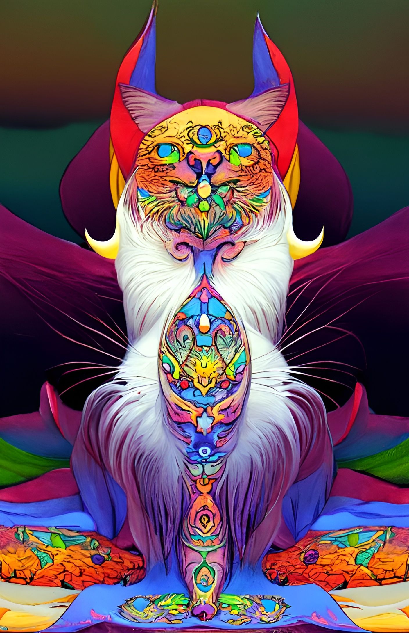 Celestial Cat: Surreal Dreamy Mystical Art