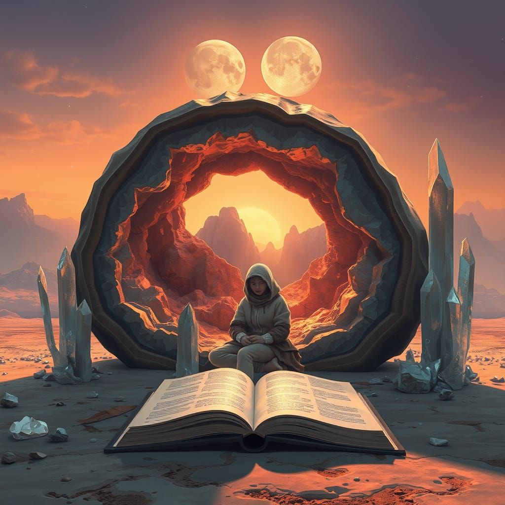 Crystalline Geode Dweller on Alien World