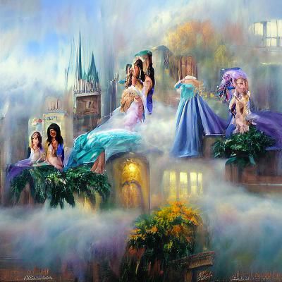 Disney Princesses in Ethereal Fantasy Style