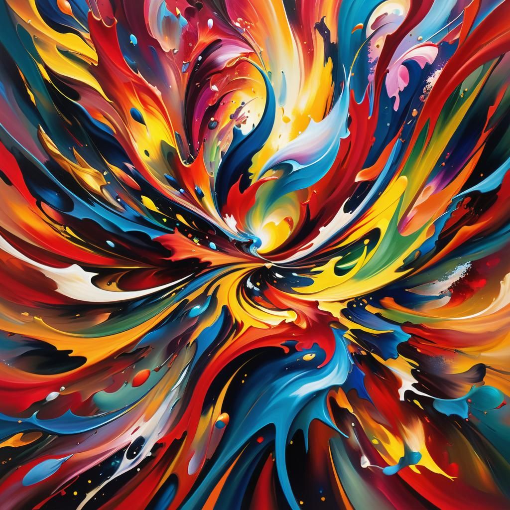 Surreal Explosion: Expressionist Oil Painting in Dreamscape