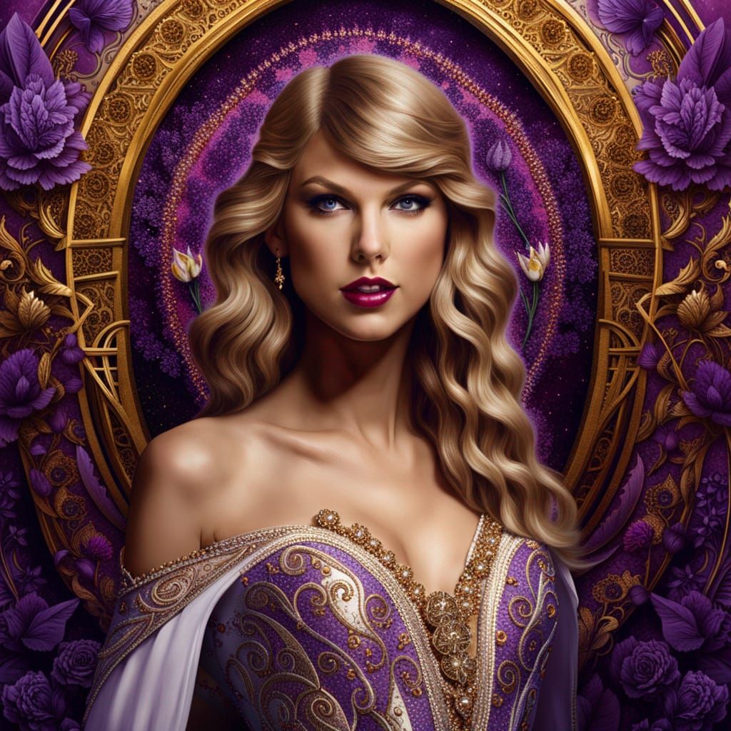 Taylor Swift: White Queen in Gold and Purple