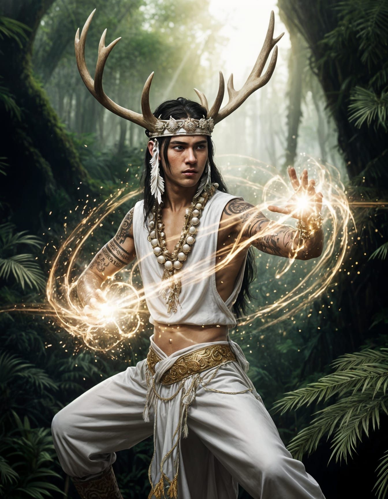 Young Shaman in Philippine Forest: Digital Painting