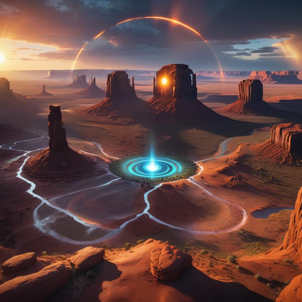 Extremely rare Solar Halo captured during sunrise over Monum...