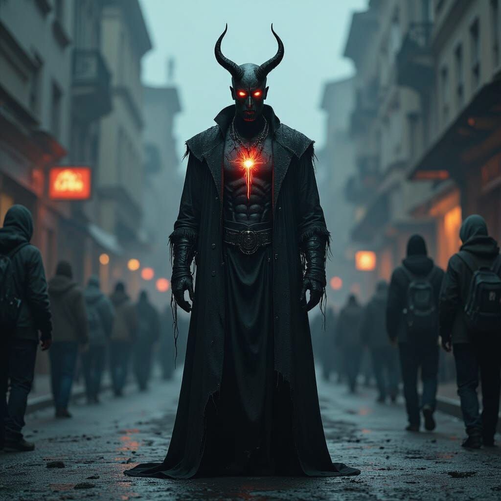 Apocalyptic Antichrist with Mark of the Beast