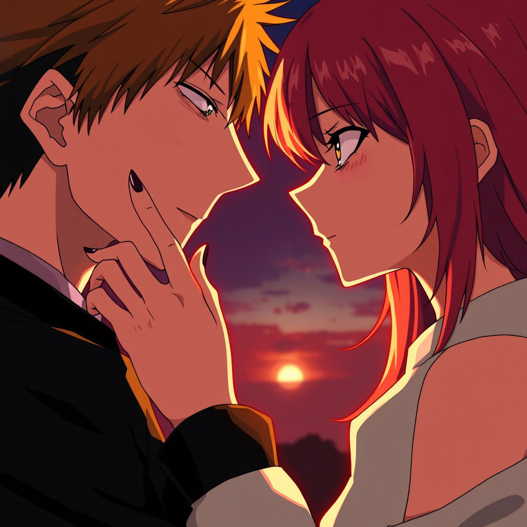 Anime Sunset: Rukia and Ichigo in Studio Trigger Style