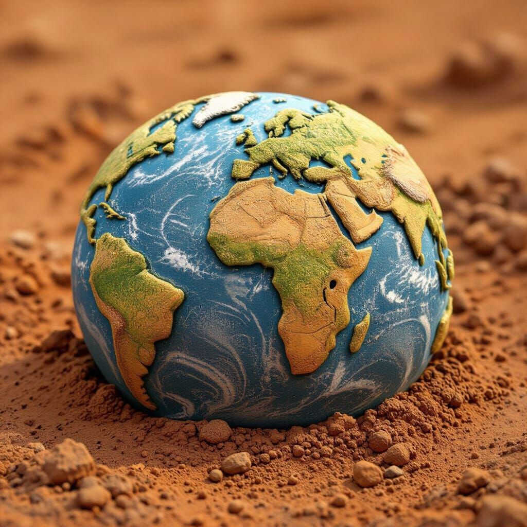 Clay Earth: A Handcrafted Terrestrial Globe